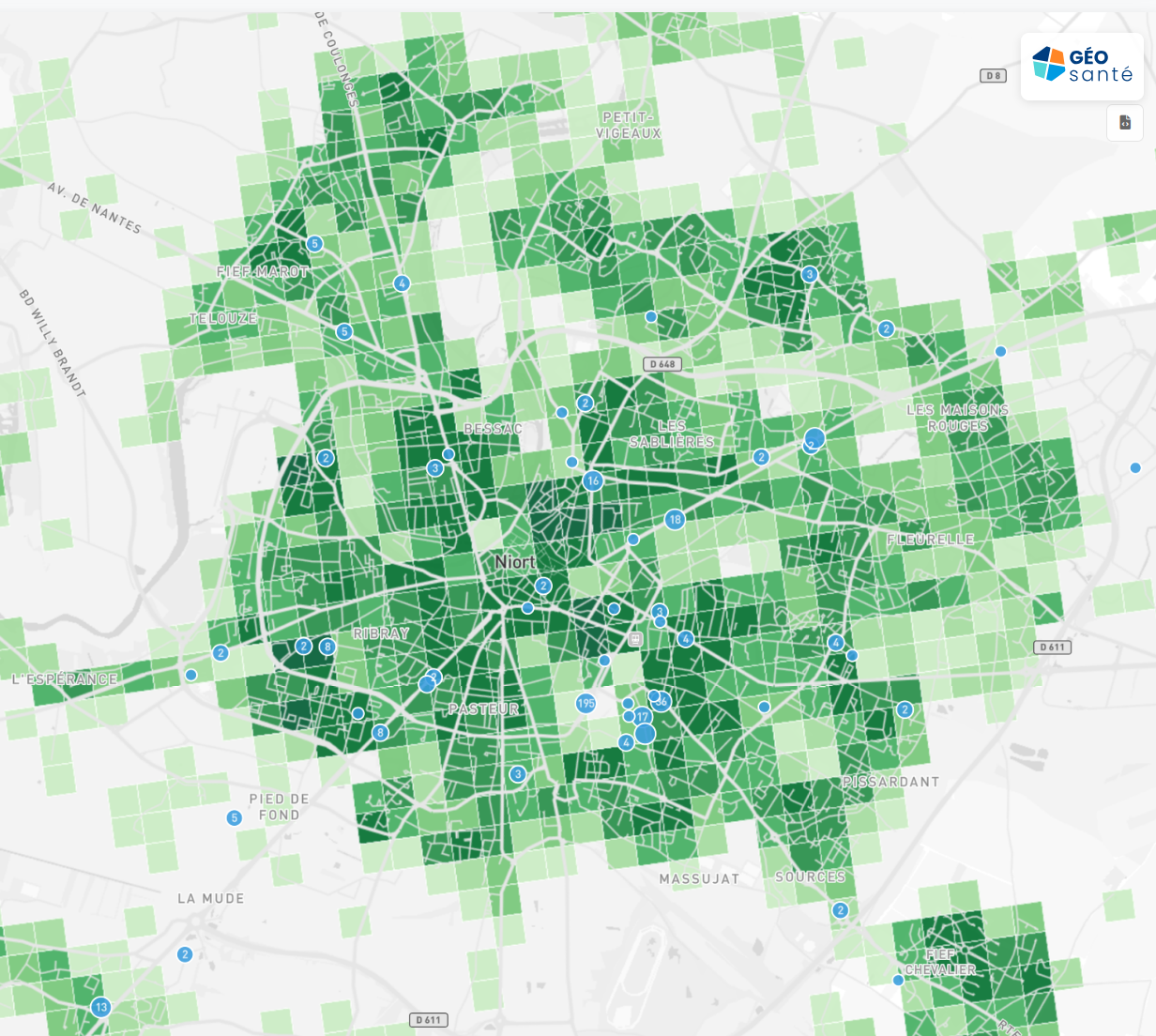 Analyse santé échelle IRIS : identification zones prioritaires dépistage, cartographie quartier précise pour action CPTS